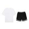 Li-Ning Graffiti Logo Printed Pullover Round Neck Short Sleeve Casual Sports Suit Unisex Suit White Black AHSUB03-2+YAPV001-1