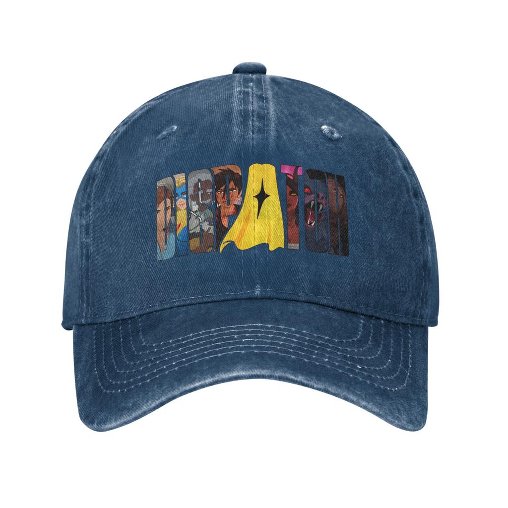Unisex Dispatch Print Hats Classic Distressed Denim Washed  Baseball Cap Adjustable