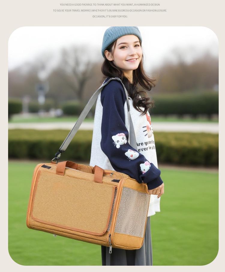 Pet Tote Bag: New Oxford Cloth, Breathable, Skylight Design, Portable Carrier