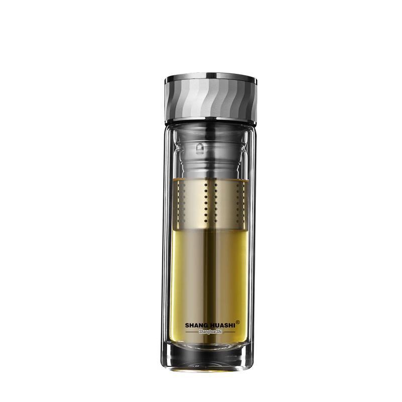 SHANG HUASHI Crystal Double-Layer Glass Cup with Lid
