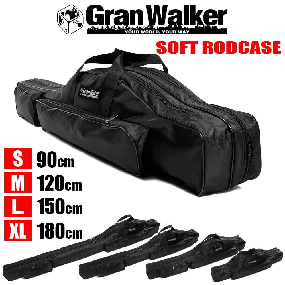 Rear Bent Grand Walker Rod Large Fishing Rod Small Case, Soft, Reel-in, Capacity, Daiwa-style, Compact, Shoulder-Strap Case, (90cm)