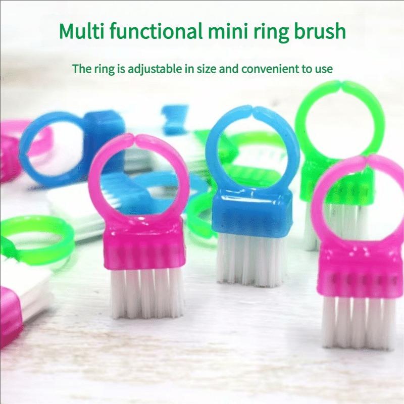 3/5pcs Mini Ring Brushes -Compact & Portable Finger & Nail Cleaning Tools,Durable Plastic Bristles for Dust,Debris,Dirt Removal