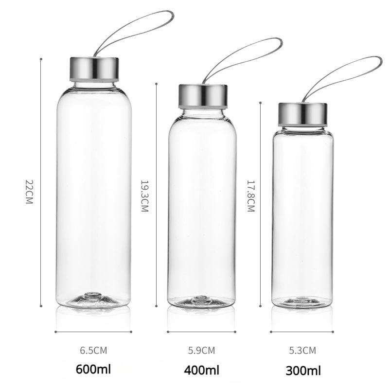 Botella de agua portátil transparente de plástico para exteriores, senderismo, yoga, bicicleta, deportes, taza de viaje con tapa, artículos para beber, regalo de cumpleaños y vacaciones