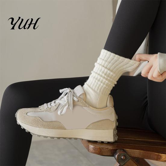 Everyday Wear Thick Socks Solid Color Crew Socks, Thickened Terry Lining Winter Warm Autumn Cold Protection Soft Elastic Cotton Blend for Daily