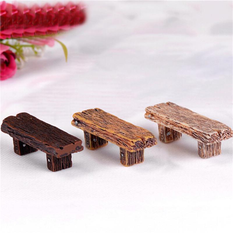 

3Pcs Benches Miniature Ornaments Fairy Garden Bonsai Decor Dollhouse Accessories