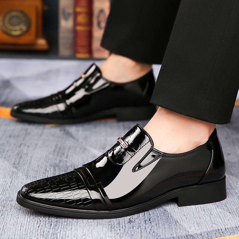 Fashion Mens Oxford Men Leather Dress Shoes Fashion Business Men Shoes Men Dress Pointed Shoes Wedding Shoes Zapatos Hombre