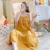 Women's Summer Maternity Cotton Silk Nightgown - Loose Fit, Plus Size, Knee-Length Home Dress