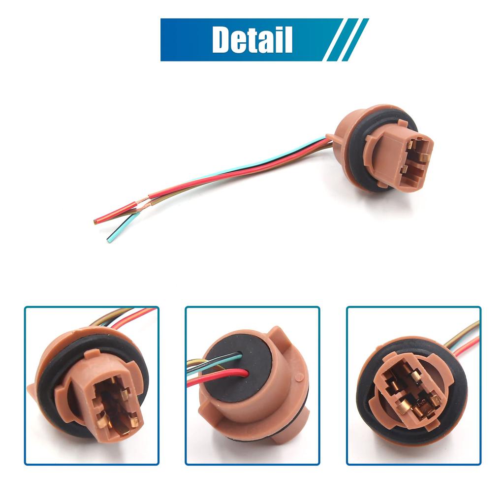 uxcell Socket T20 3-Wire Automotive Brake Turn Signal Light Extension Connector Pack of 2