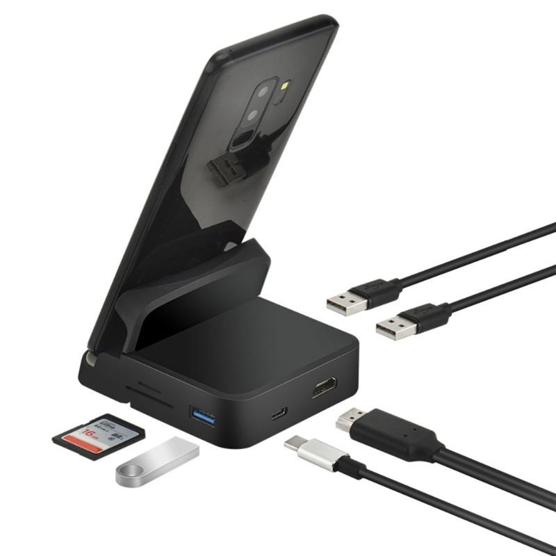 Versatility USB C Hub USB C Expansion Dock with Phone Stand Function for Highly Speed Data Transfer &Charging Efficiency