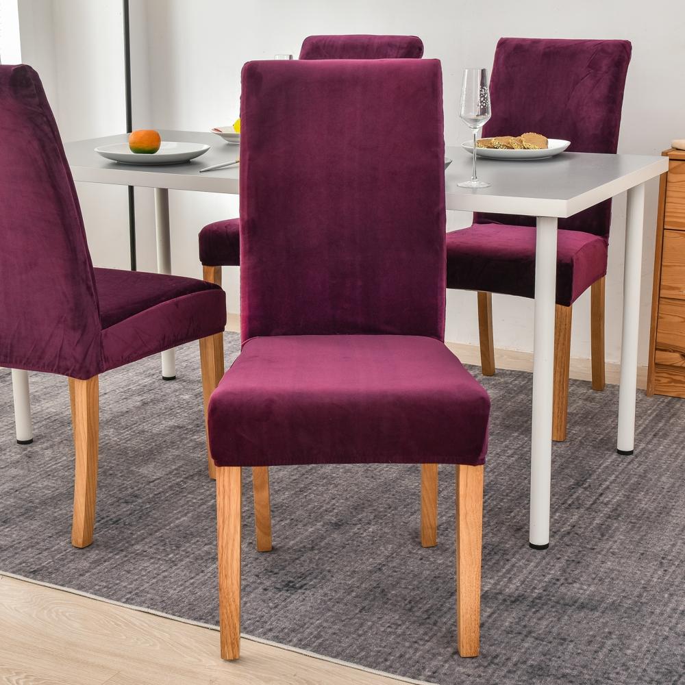 Velvet Plush Stretch Chair Slipcover Elastic Spandex Chair Cover for Dining Room Kitchen Wedding Banquet Hotel Housse De Chaise