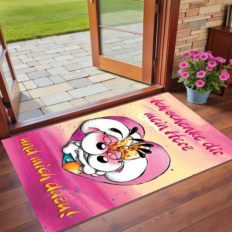 Diddl Print Crystal Velvet Plush Rug Anti?Slip Wear?Resistant Floor Carpet For Indoor Household Home Decoration