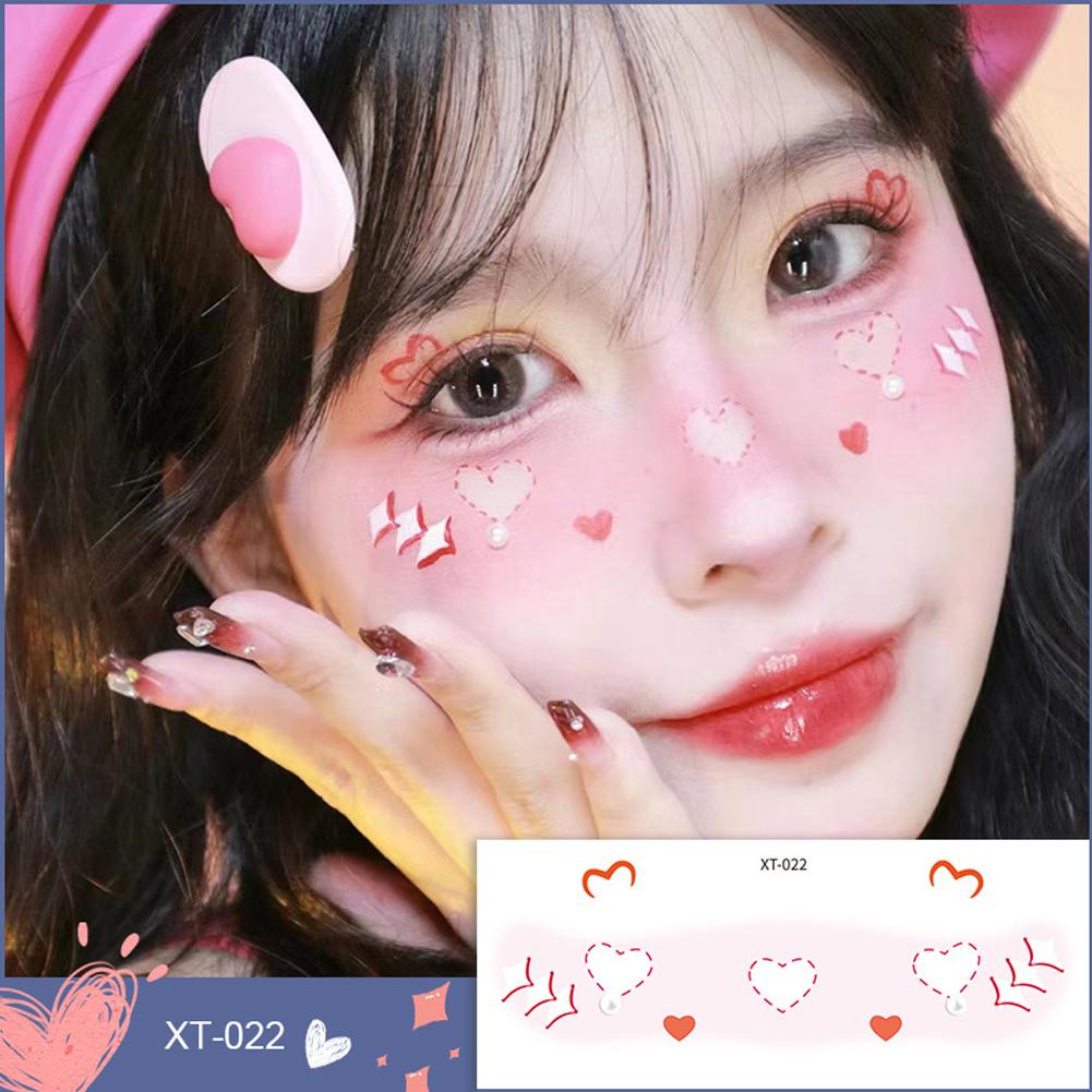 Temporary Blush Tattoo Sticker Songkran Facial Tattoo Tattoo Star Face Tattoo Waterproof Makeup M0X9