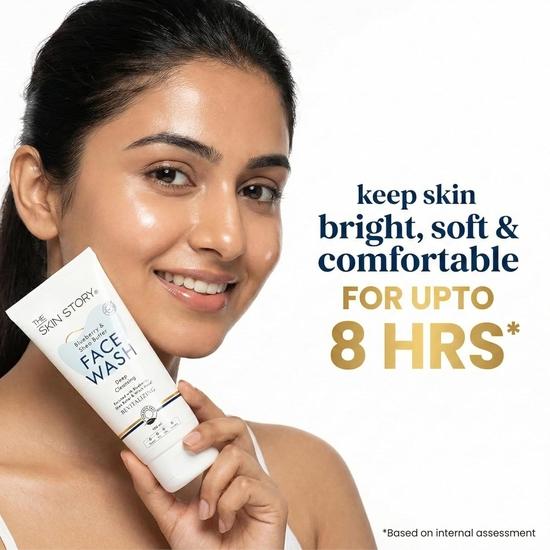 The Skin Story Blueberry Face Wash for Deep Cleansing & Moisturizing, Minimizes Pores With Witch Hazel Gel Based, 100ml