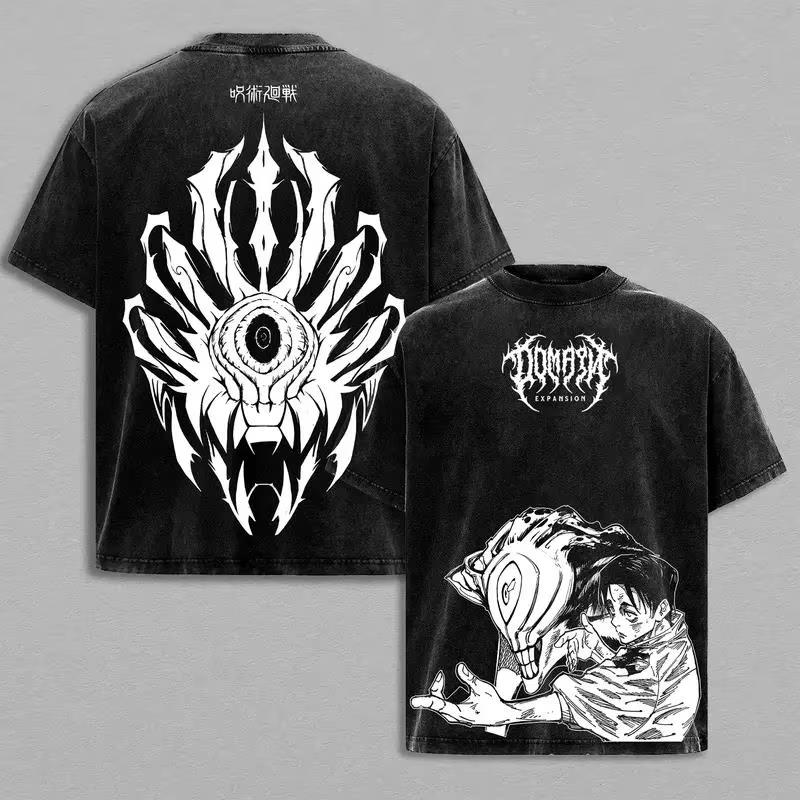 

Harajuku Anime Jujutsu Kaisen Graphic T-shirt Okkotsu Yuta Washed T Shirt Men s Clothing Women Short Sleeve Tees 3XL