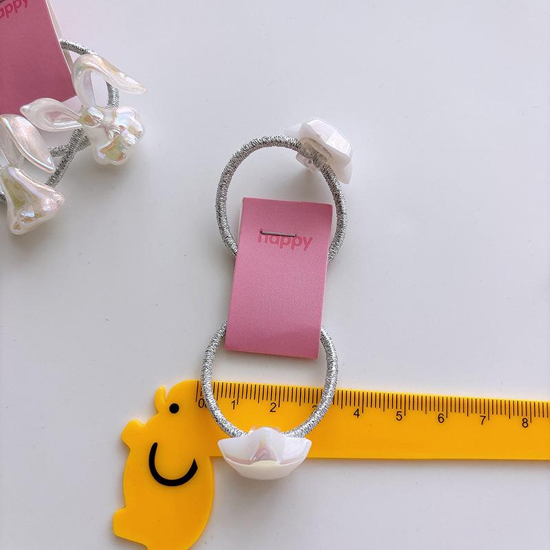2pcs New Korean The Star Children's Hair Rope Electroplated Flower Girl Rubber Band Hair Band Girl Sweet Hair Accessories