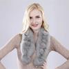 Natural Knitted Rabbit Fur Muffler Winter Women Warm Real Rabbit Fur Scarf Russia Lady Fashion Genuine Rabbit Fur Scarves