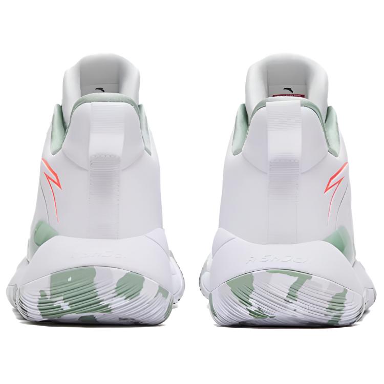 Anta Laser 4 Cushioning Slip Resistant Abrasion Resistant Mid top Basketball Shoes Men's White 112311607-6