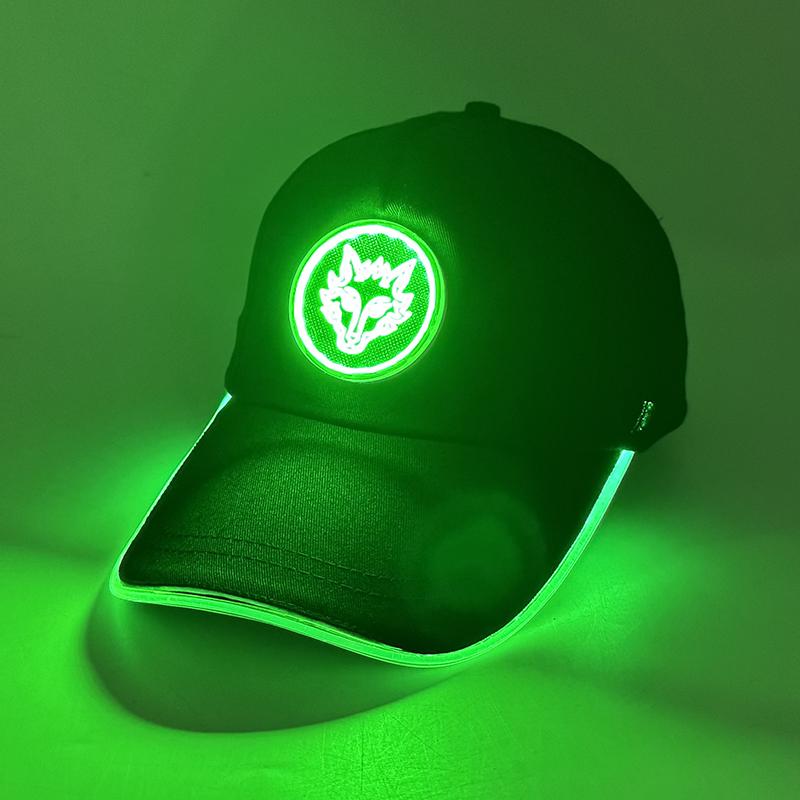 LED Leuchtender Totenkopf Baseballkappe Blinkende Leuchtende Halloween Partykappe Niedliche Logo-Kappe für Damen Herren Hip-hop Club Auftrittsbedarf