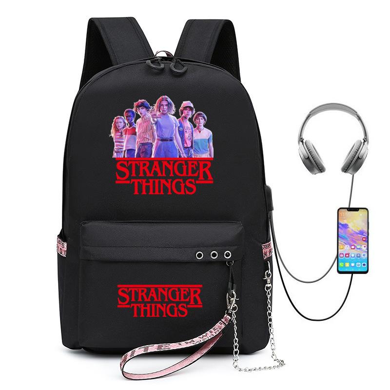 Stranger Things Student Backpack USB Charging Backpack KTB
