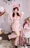 Cosplay Halloween Bunny Bunny Girl Rabbit Ears Plush Toy Fur Rabbit Gingham Check Ribbon Idol Costume Disguise Marie Moon 8 Piece Set 9960 [Malymoon]