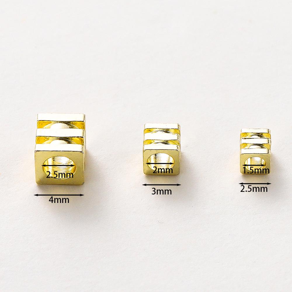 DIY Bracelet Accessories: Copper-Plated 18K Gold Square Pagoda Spacer Beads & 14K Gold-Filled Color-Preserving 4mm Spacer Beads