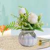 Ceramic Vase with Artificial Rose Bouquet - Home Decor Elegance