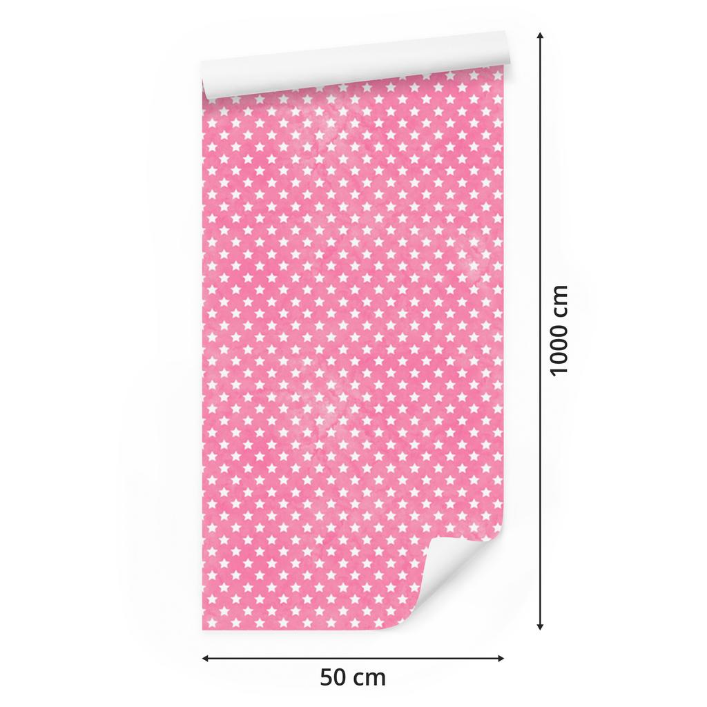 Powder Pink Stars Wallpaper, Powder Pink Bottom for Living Room and Bedroom 50x1000