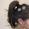 1pcs Women Silver Snowflake Faux Pearl Hair Clips Winter Hair Accessories Rhinestone Small Claw Clips Bangs Clips Sweet Elegant Daily Wear Hair Clips