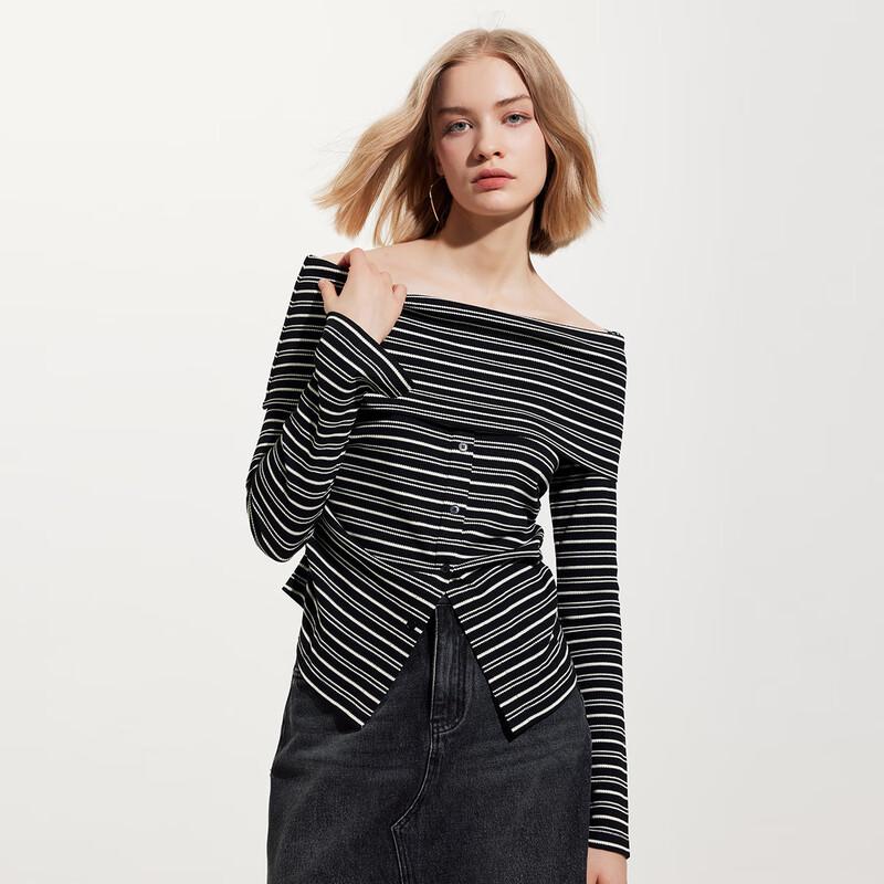 Shetu Off-Shoulder Striped Knit Top