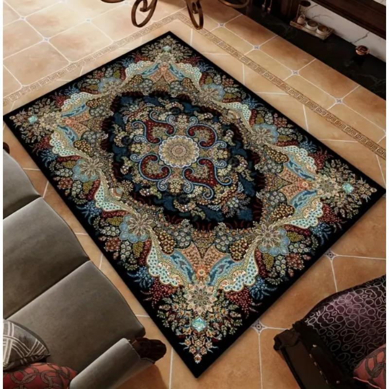 Living Room Retro Bohemian Anti Slip Area Mat Bedroom Baby Room Indoor Home Garden Mat Outdoor Garden Living Room Carpet Decor