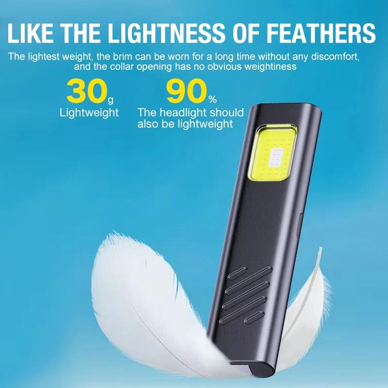 Multifunctional Keychain Flashlight USB Rechargeable Mini Flashlight With COB Work Light Keyring Camping Walking Pocket Lamp