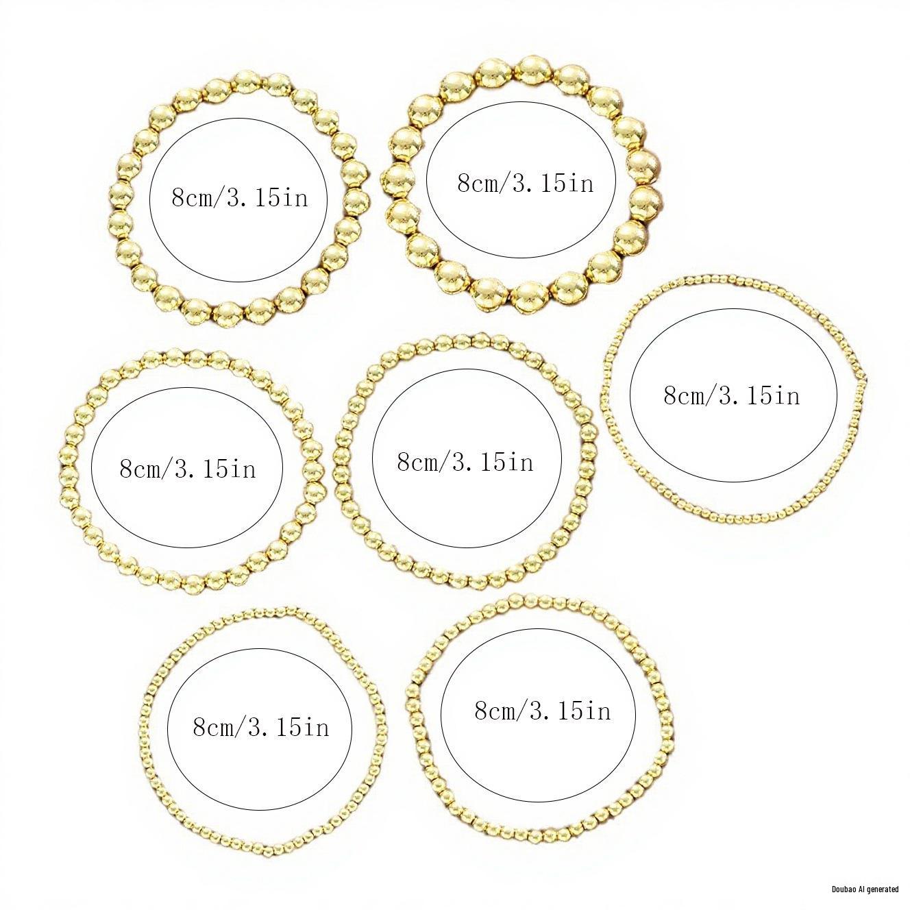 

Европейский и американский стиль, ручная работа, набор геометрических браслетов из золотых бусин - легкая роскошь, высокий класс, эластичный дизайн золотой