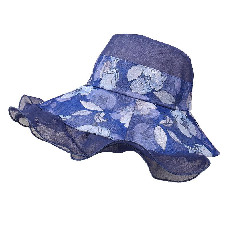 Fashion Big Wave Lace Sun Hat Women's Summer Outdoor Vacation Sun Hat Big Brim Seaside Beach Hat