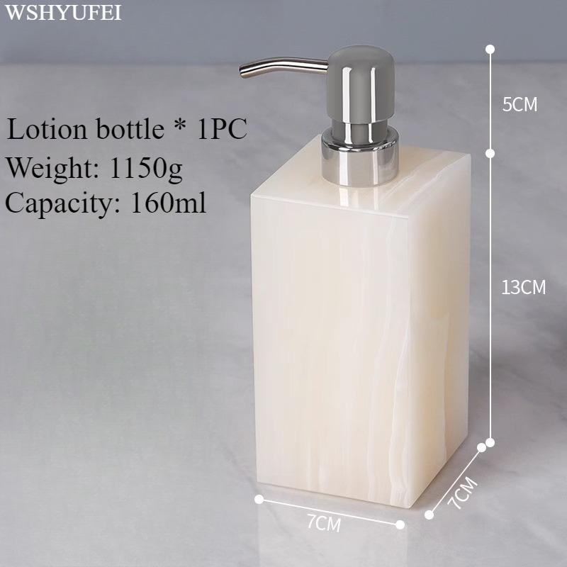 Light Luxury White Jade Stone Home Bathroom Wash Suit Bathroom Supplies Brush Tooth Cup Soap Bottle Soap Dish Toothbrush Holder