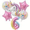 6pcs/set Fantasy Winged Unicorn Themed Party Balloon Sets