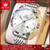 OLEVS 2907 New Men's Watches Fashion Minimalist Steel Strap Auto Date Waterproof Luminous Original Quartz Wrist Watches For Man