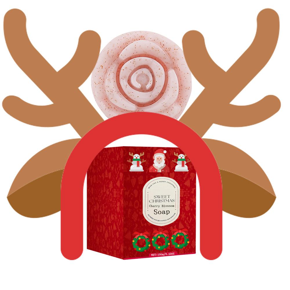 Christmas Soap Christmas Cherry Blossom Soap Nicotinamide Soap Bath Handmade Cleansing Soap