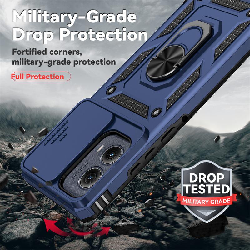 Funda For Motorola G 5G 2024 Case Car Magnetic Holder Ring Armor Shockproof Coque For Moto G5G 2024 Camera Protection Back Cover