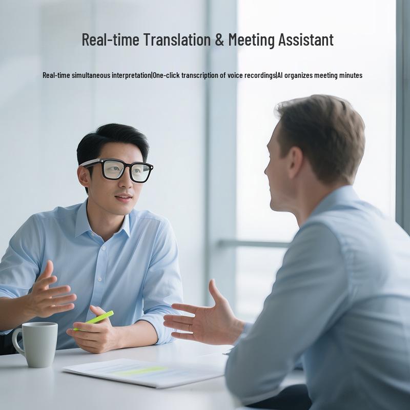 V03-T5 Smart Glasses: 800W Pixel Camera, Video Recording, Noise Reduction, AI Recognition, Real-time Translation