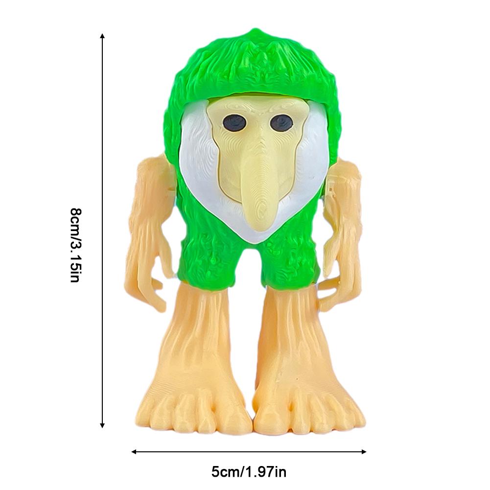Creative Articulated Figure Tungtungtung Sahur 3D Printing Wood Stick Man Figurine Desktop Arm Movable Action Figure Collectible