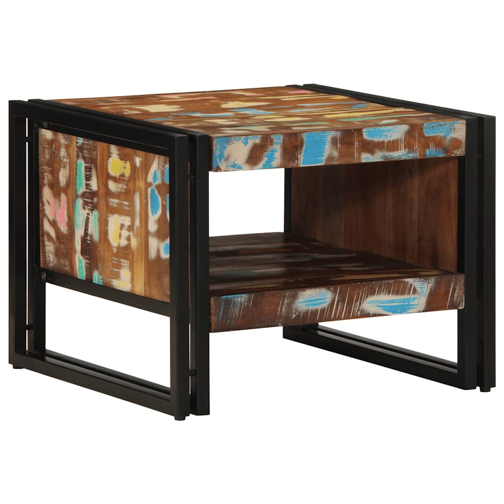 Multicolored Coffee Table 50 X 50 X 38 Cm Solid Reclaimed Wood