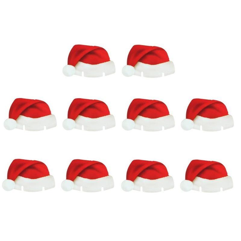 2//5//10Pcs Christmas Santa Snowman Cap Wool Hats Xmas Party Headgear Kids Gift