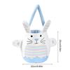 Lovely Rabbit Fabric Basket Plush Striped Rabbit Easters Basket With Plush Accent for Eggs Hunts and Home Decors