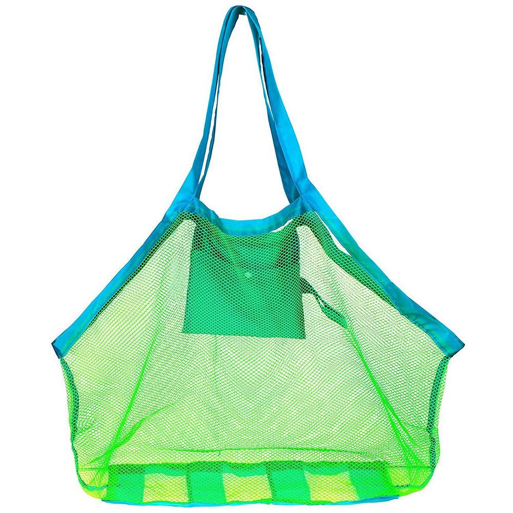 Mesh Bag Child Toys Storage Bags kids Beach Bag Tote Packs Organiser Shell Snacks with Zipper Bags for Child Swim Pool Travel PUMYPOREITY Beach Toys Bag 15 * 17CM,Blue