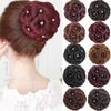 Flower Ring Bun Nine Flowers Hair Hair Bun Donut Curly Chignon Retro Synthetic Hair Bun Women