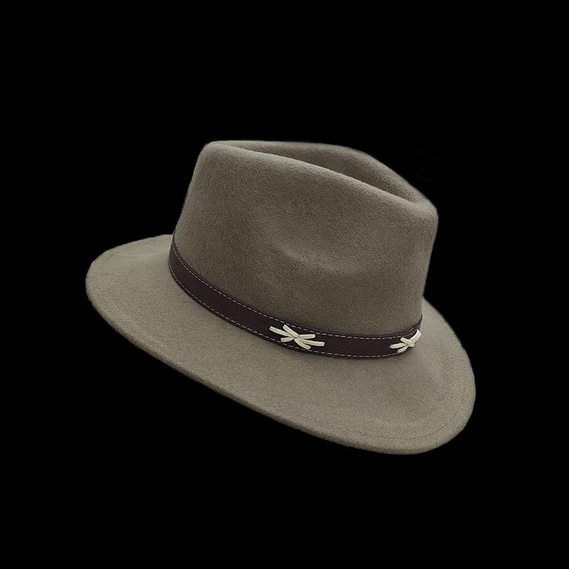 Hot Sale Pure Wool Top Hat Ethnic Style Belt Decorative Felt Hat Outdoor Jazz Hat