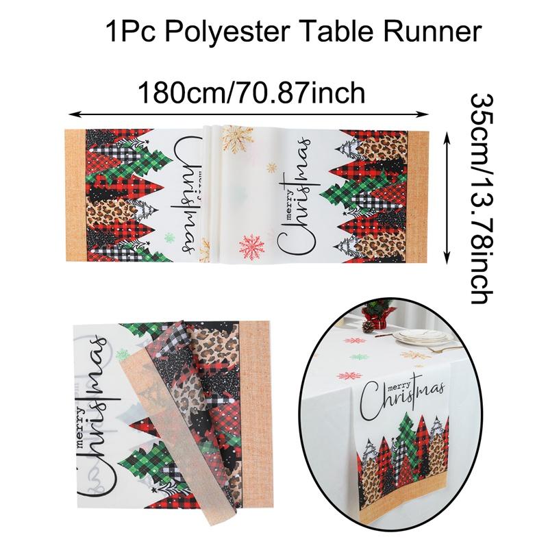 Christmas Table Runner Merry Christmas Table Decoration for Home 2024 Table Cover Xmas Ornament Navidad Natal New Year Gift 2025