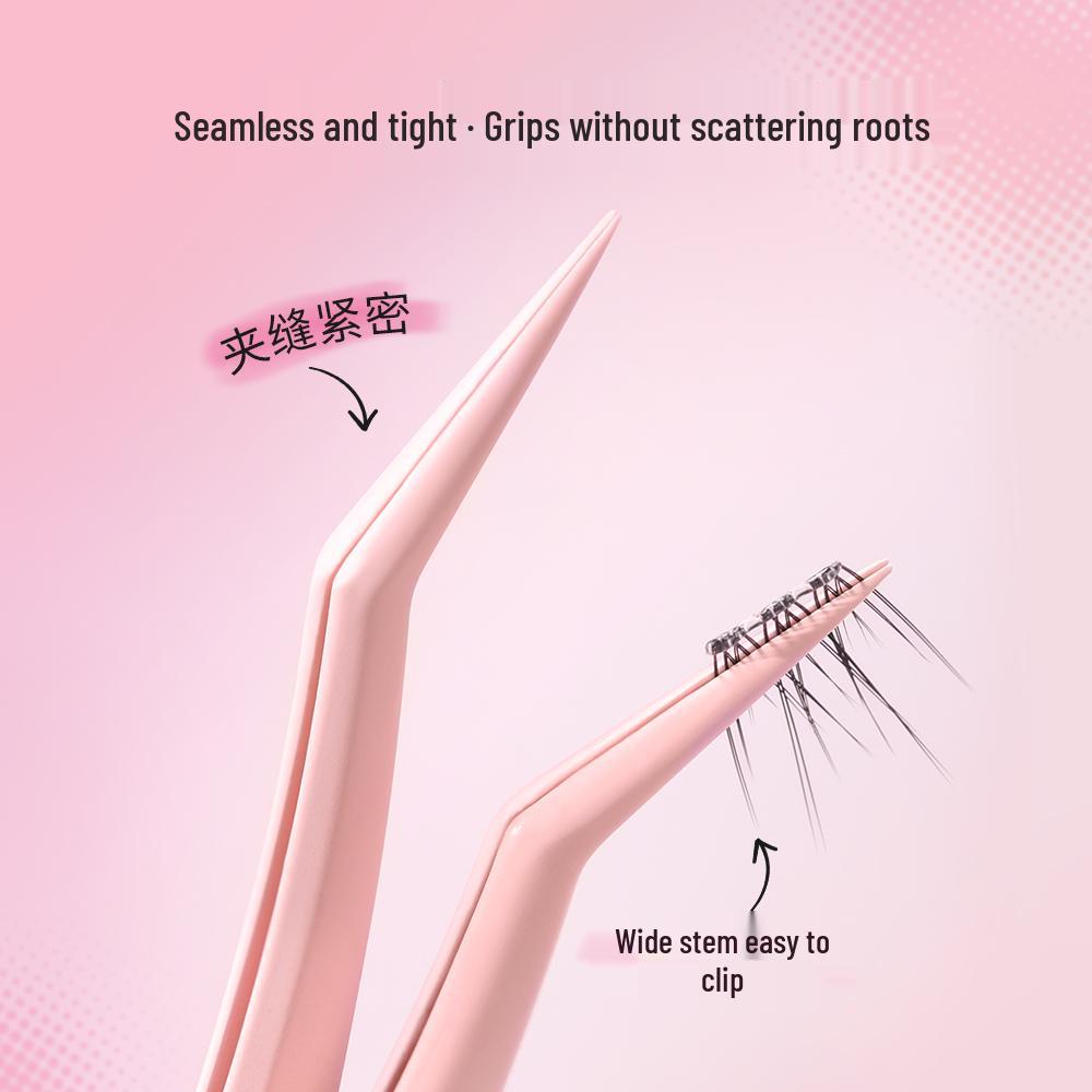 Gold Feather Anti-Stick Tweezers: Adhesive-Free False Lash Tool for Beginners & Pros