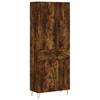 Vidaxl Witrynka Przydymiony Dąb 69,5X34X180 Cm Materiał Drewnopochodny