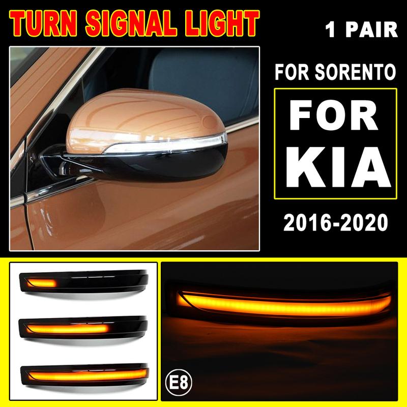 2 Pcs LED Dynamic Turn Signal Flash Light Blinker Side Mirror Indicator Car LED Lamp For Kia Sorento 2016 2017 2018